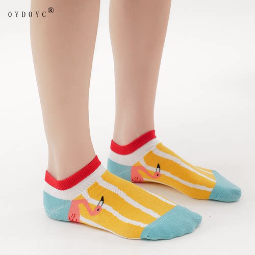OYDOYC 卡通可爱个性低帮短袜女生学生动物图案棉袜低腰短筒船袜