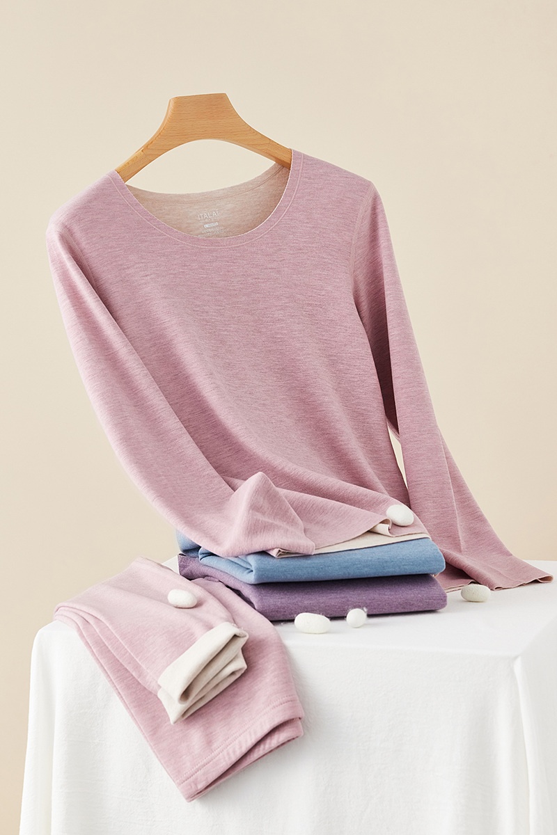 意大莱女蚕丝德绒无痕保暖内衣