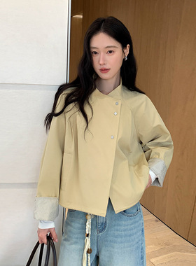 HY MOXI 韩系休闲风衣女感短款薄款小个子外套2026春季新款