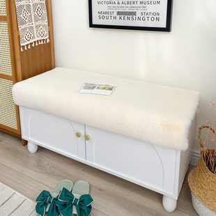 兔毛入户换鞋凳垫子毛绒门口坐垫玄关卡座垫子鞋柜衣帽间椅子垫