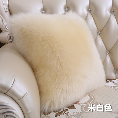 北欧长毛绒白色毛抱枕汽车腰枕沙发抱枕靠垫套办公室沙发靠枕含心