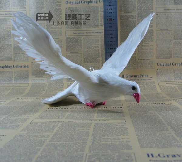 仿真鸽子羽毛鸽和平鸽/摄影道具/飞翔白鸽/展厅会场装饰展翅鸽