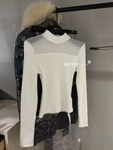 网纱蕾丝打底衫女内搭2026春季新款超火半高领黑色上衣轻奢高级感