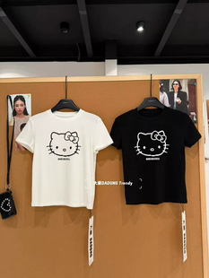 东大门2026夏季新款韩版卡通印花短袖t恤女修身显瘦百搭上衣潮