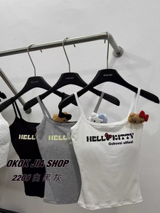 十三行2025美式复古设计感字母吊带背心上衣女性感辣妹修身显瘦