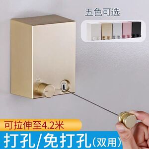 晾衣绳免打孔隐形伸缩晾衣神器