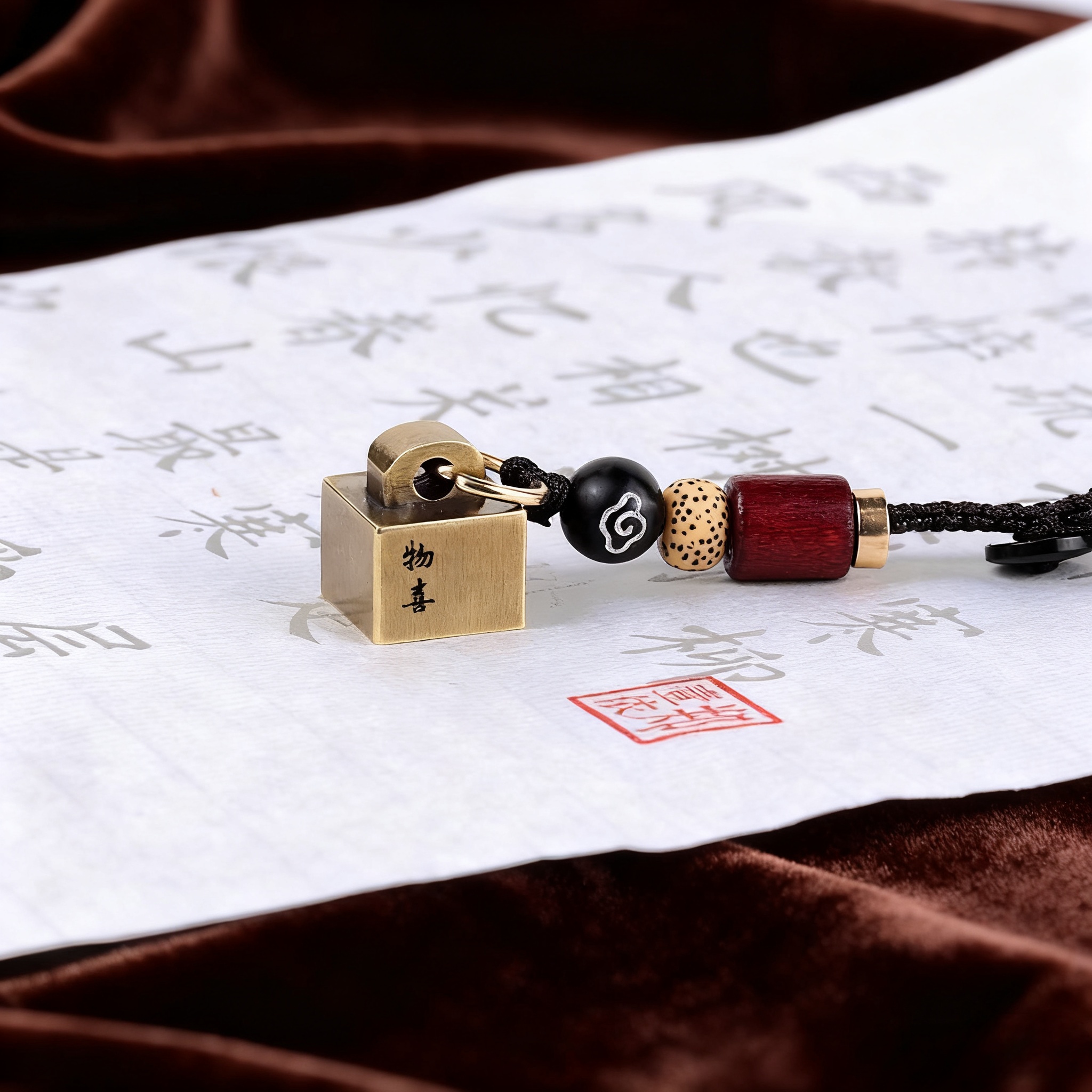 黄铜印章钥匙扣手工创意挂件