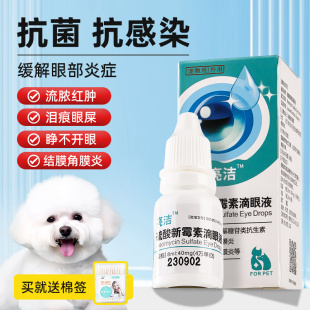 宠物眼药水狗狗抗菌消炎硫酸新霉素滴眼液眼屎缓解泪痕猫咪眼药水