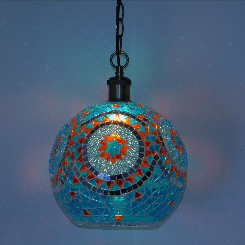 波西米亚灯创意服装店彩色玻璃灯新疆民族餐厅走廊过道土耳其吊灯