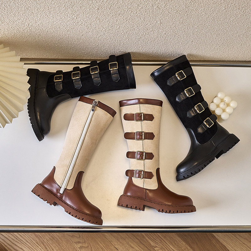 洋气女童高筒马丁靴美拉德单靴潮