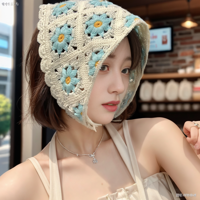 田园风多巴胺三角巾街头