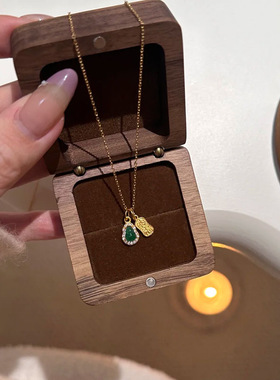 绿葫芦S925纯银项链女小众设计感高级感轻奢锁骨链