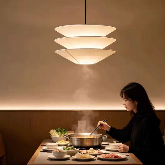 现代简约日式餐厅酒店火锅店吊灯咖啡厅商场民宿伞状中古风布吊灯