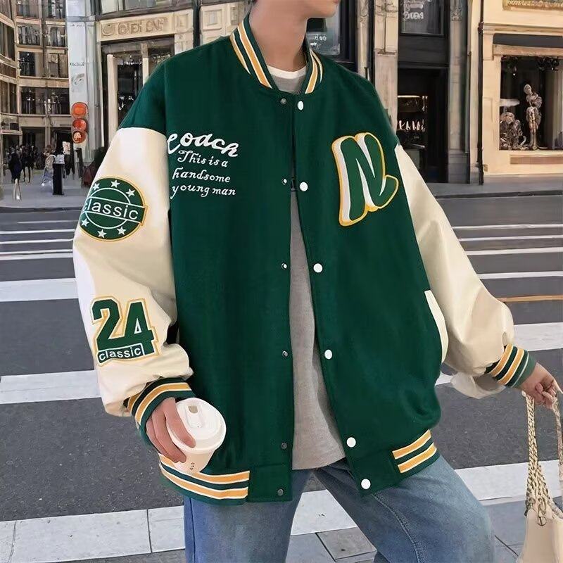 春秋季棒球服男士美式潮牌刺绣夹克情侣韩系外套bf宽松复古潮流,男装,夹克,淘宝优惠券,粉丝福利购,淘宝优惠卷