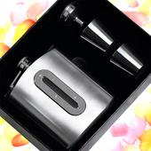 百事乐德国镂空观液7盎司304加厚不锈钢酒壶随身户外便携套装 定制