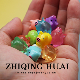 独立盲袋微缩仿真迷你小猪猪七彩缤纷仿真动物模型卡通公仔玩具