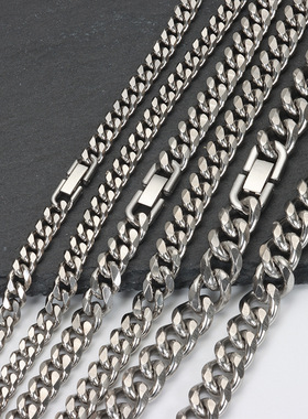 六面磨古巴链条男女嘻哈手表扣珠