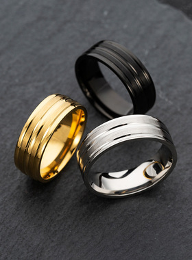 8MM宽士不锈钢磨砂戒指