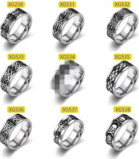 欧美抹油男戒钛钢戒指