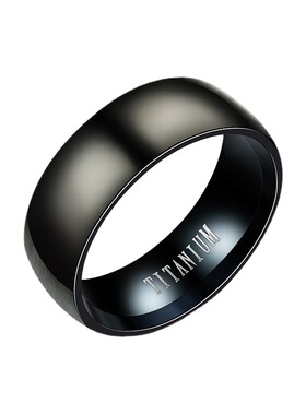 磨砂黑色不锈钢戒指时尚