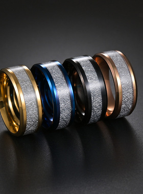 斜边滴油镶嵌冰丝箔片雾凇戒指