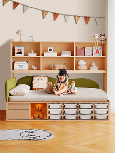 儿童床男孩女孩公主床高箱储物床带护栏儿童房榻榻米小户型收纳床