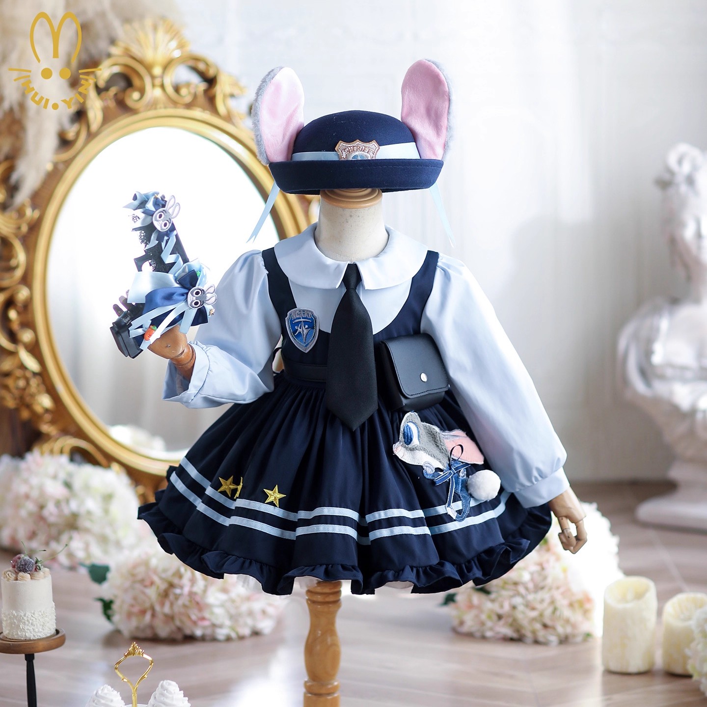 女童朱迪兔子警官新款洛丽塔公主裙子lolita 生日蓬蓬连衣裙秋冬