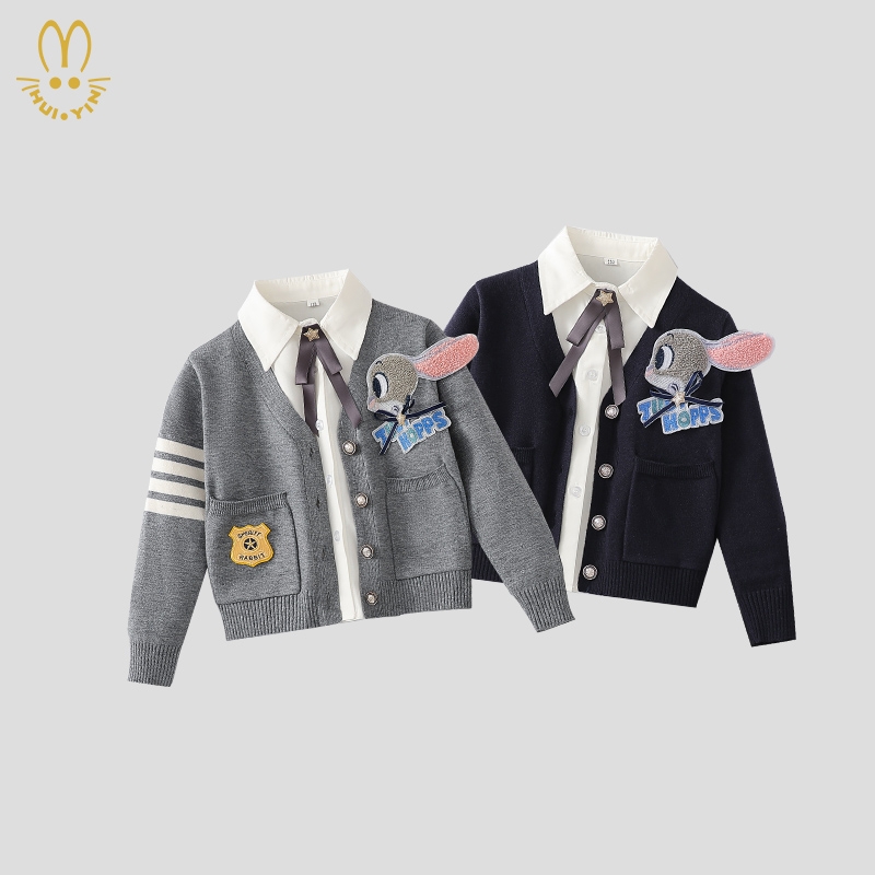 女童秋装新款兔子警官春秋毛衣