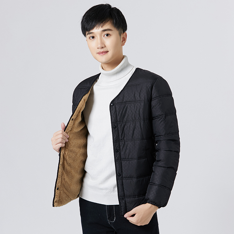 棉衣男短款轻薄小棉袄内穿打底防寒服冬季加厚加绒保暖内胆中老年