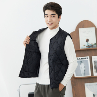 羽绒棉马甲男轻薄保暖背心秋冬季内穿小棉袄宽松坎肩大码内胆外套
