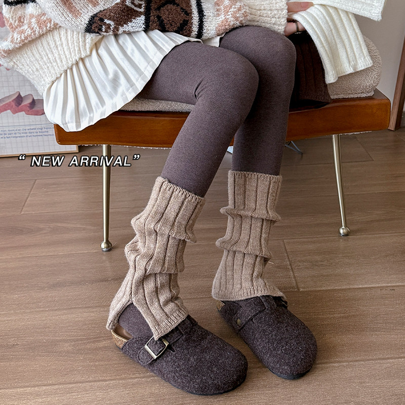 咖色堆堆袜女开叉袜套修饰腿型女秋冬加厚保暖喇叭粗线针织小腿袜,女士内衣/男士内衣/家居服,中筒袜,淘宝优惠券,粉丝福利购,淘宝优惠卷