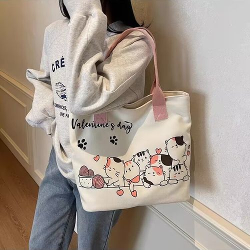 休闲 大容量帆布托 托特包包女2025新款夏季通勤单肩包外出手提购