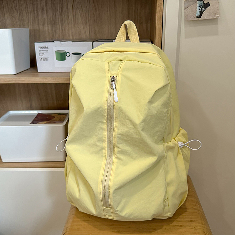 日系ins风纯色书包女学院风初中高中大学生双肩包简约轻便小背包