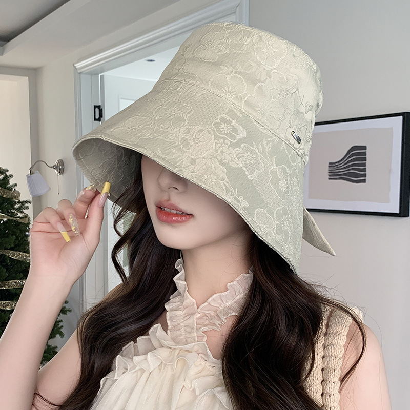 渔夫帽子女夏季2025新款潮流ins韩版花朵遮太阳防晒百搭时尚盆帽