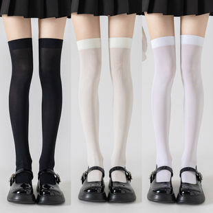 JK过膝袜压力罗莉塔黑白色小腿袜女加长丝袜日系大腿长筒袜防下滑