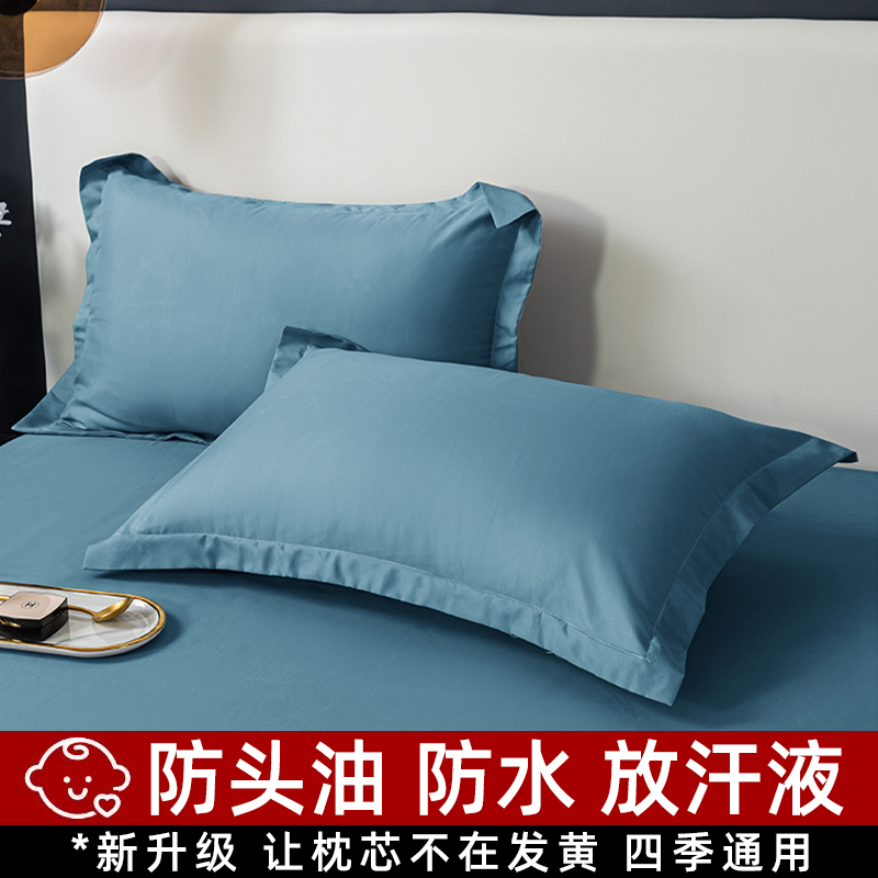 枕套一对装四季通用单个48cmx74cm轻奢高级感枕头套防口水防头油