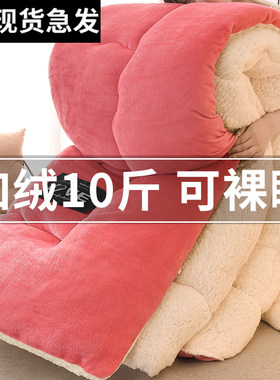羊羔绒被子冬被加绒棉被加厚保暖毛毯双人单人学生宿舍冬季10斤褥