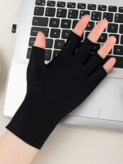 Перчатки 九年老店 超20种颜色防晒手套手套女夏天薄款透气紫外线开车骑行手套露二指男冰丝半指手套 652242195