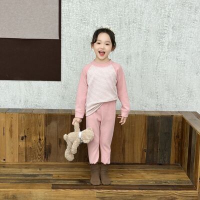 儿童德绒保暖内衣套装德绒秋衣秋裤男童女童家居服睡衣冬季打底衫