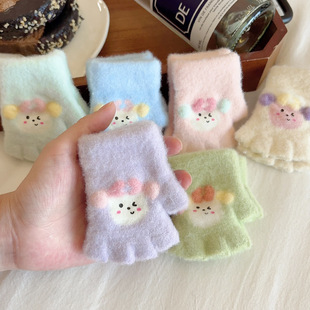 0-2岁婴儿手套秋冬季男女宝宝爬行分指一岁儿童小孩地上爬爬手套