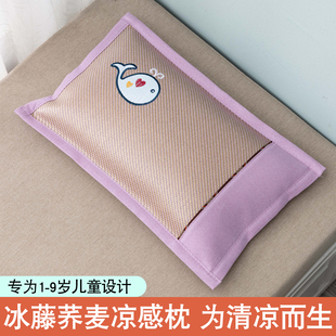 9岁幼儿园小学生荞麦枕吸汗 夏天宝宝凉枕0 1岁婴儿透气冰藤枕3
