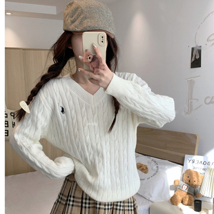 东莞大朗高端毛衣V领麻花针织衫不起球女正品早秋2025新款十三行