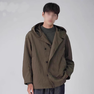 北纬三十度软壳风衣秋季男士复古休闲户外潮流连帽百搭夹克外套