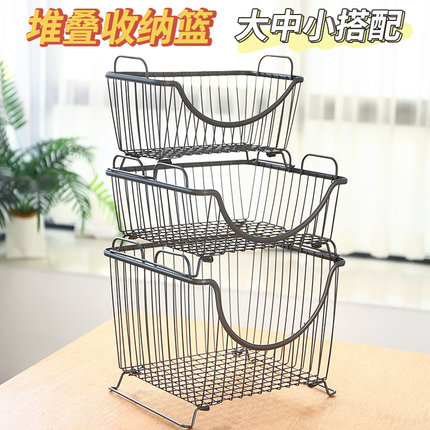 多层落地置物架收纳架厨房置物桌面储物架家用碳钢书架卧室收纳篮