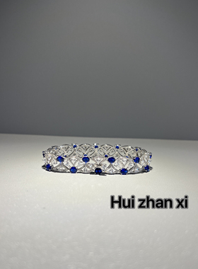 Hui zhan xi培育蓝宝轻奢高级气质优雅小众精致百搭款手链