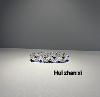 Hui zhan xi培育蓝宝轻奢高级气质优雅小众精致百搭款手链