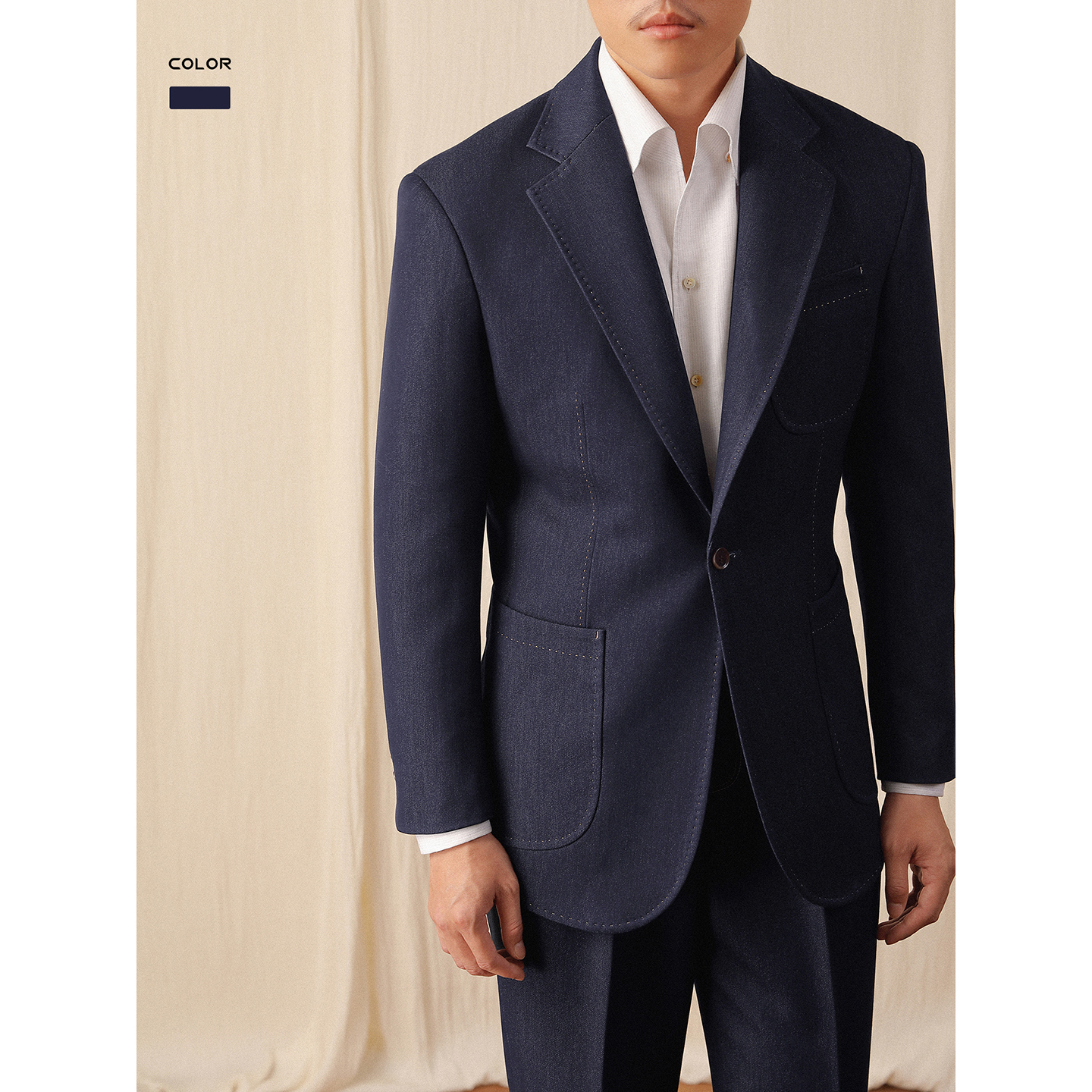 单排扣平驳领秋商务抗皱西服套装