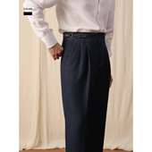 商务垂感绅士休闲长裤 廓尔格牛仔西裤 高腰裤 直筒免烫意式 男春夏款