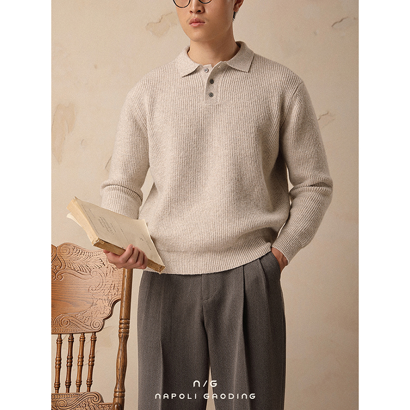 套头冬季翻领保暖保暖宽松毛衣男