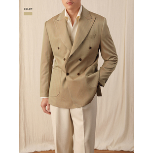 六扣二修身 戗驳领经典 单西商务休闲垂感绅士外套 男秋季 双排扣西装